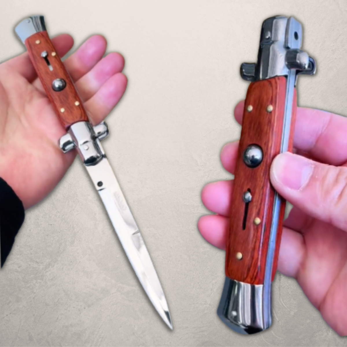 Canivete • Stiletto Italiano™ • Silver Wood