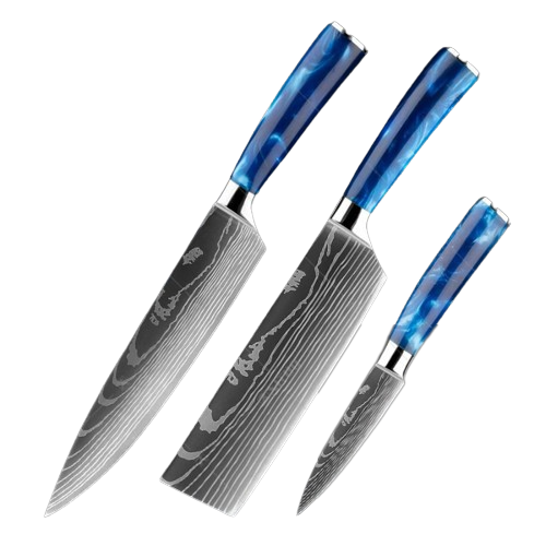 Combo 3 Facas Para Churrasco Pro Blue Sky - Ultra Afiada