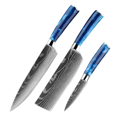 Combo 3 Facas Para Churrasco Pro Blue Sky - Ultra Afiada