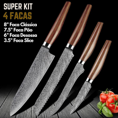 Kit com 4 Facas Para Churrasco do Mestre Profissional