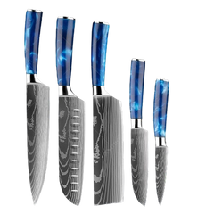 Combo 5 Facas Para Churrasco - Pro Blue Sky Ultra Afiada